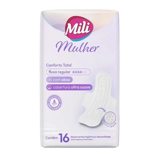 ABSORVENTE MILI MULHER CONFORTO TOTAL ULTRA SUAVE ABAS 16UN