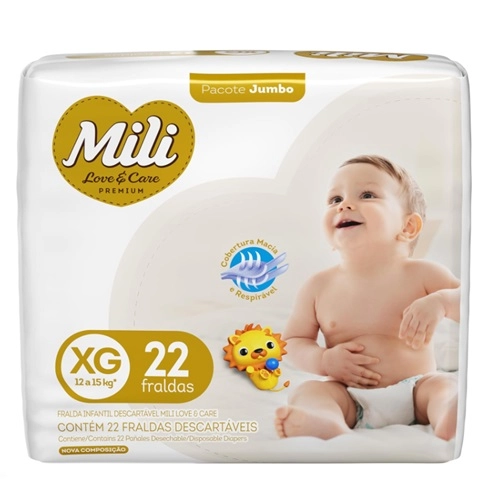 FRALDA MILI PANTS LOVE&CARE JUMBO XG 24UN