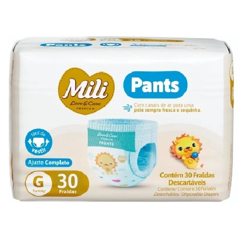FRALDA MILI PANTS LOVE&CARE JUMBO G 30UN