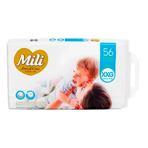 Fralda Mili Love&Care Giga Xxg 56U