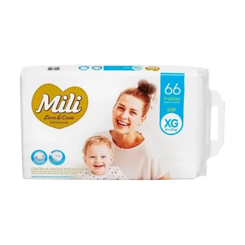 Fralda Mili Love&Care Giga Xg 66Un