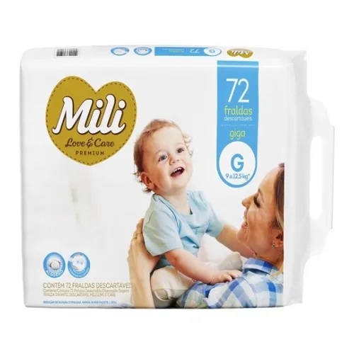 FRALDA MILI LOVE&CARE GIGA G 72UN