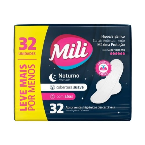 ABSORVENTE MILI NOTURNO SUAVE ABAS 32UN