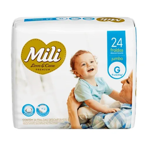 Fralda Mili Love&Care G 24 Un