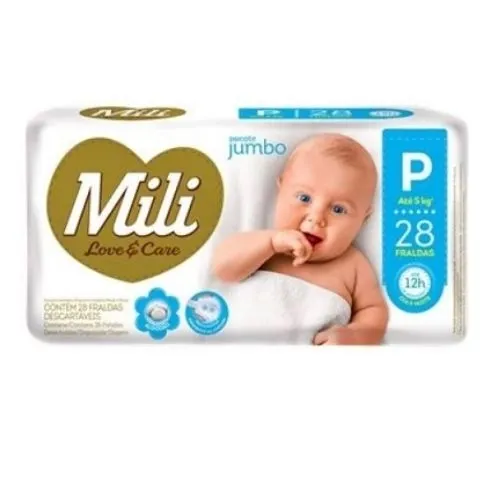 FRALDA MILI LOVE&CARE P 28 UN