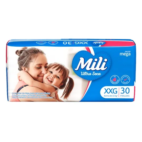 FRALDA MILI ULTRA SECA MEGA XXG 30 UN