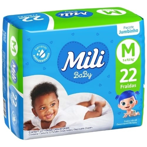 FRALDA MILI ULTRA SECA JUMINHO M 22UN