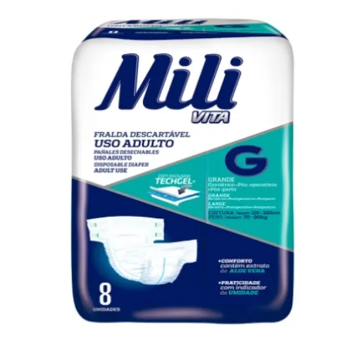 FRALDA MILI VITA ADULTO G 8UNIDADES