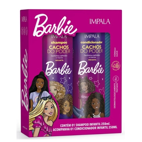 KIT IMPALA SHAMPOO+CONDICIONADOR BARBIE CACHOS DO PODER 250ML+250ML