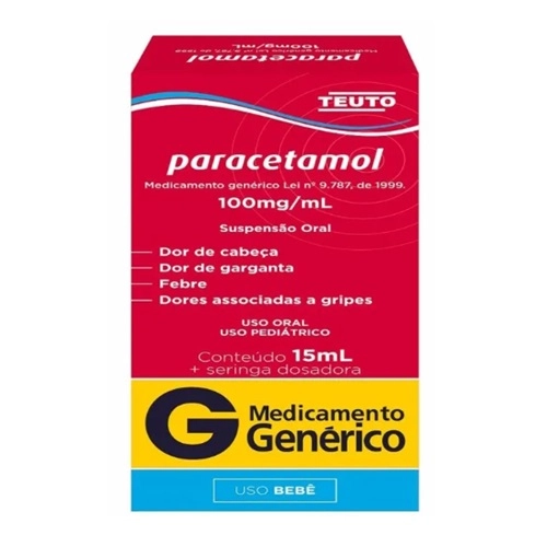 Paracetamol Bebe 100Mg/Ml Suspensao Oral 15Ml