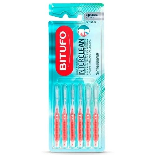 ESCOVA DENTAL BITUFO INTERCLEAN CILIDRICA ULTRAFINA 3MM 6UN