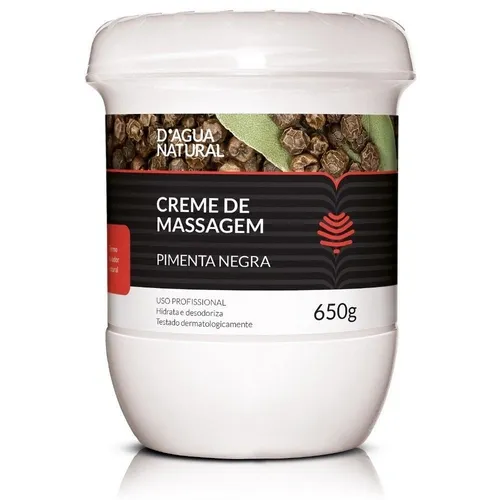 CREME MASSAGEM DAGUA NATURAL PIMENTA NEGRA 650G