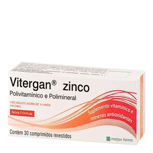 Vitergan Zinco C/30 Comprimidos