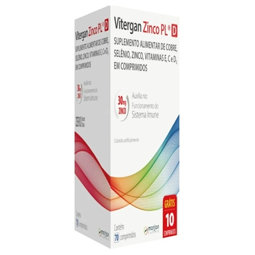 VITERGAN ZINCO PLUS D SUPLEMENTO ALIMENTAR 70 COMPRIMIDOS