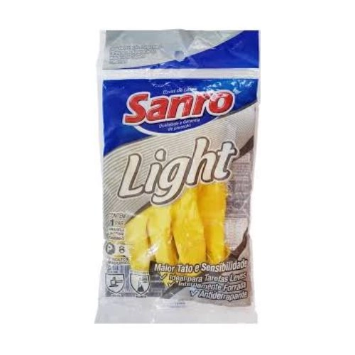 LUVA LATEX P MULTIUSO SANRO LIGHT 1PAR