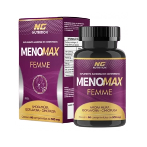 MENOMAX FEMME SUPLEMENTO ALIMENTAR 500MG AMORA MIUDA ISOFLAVONA CIMICIFUGA 60 COMPRIMIDOS