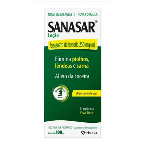 SANASAR LOCAO BENZOATO DE BENZILA 250 MG/ML 100ML