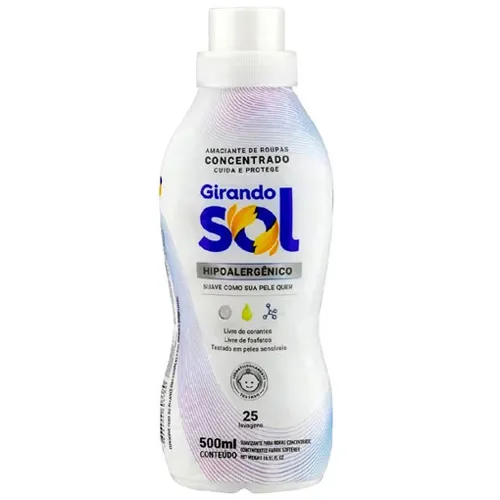 Amaciante Girando Sol Concentrado Hipoalergico 500Ml