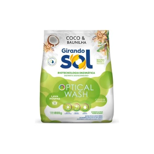 LAVA ROUPAS GIRANDO SOL OPTICAL WASH COCO/BAUNILHA PO SACHE 800G