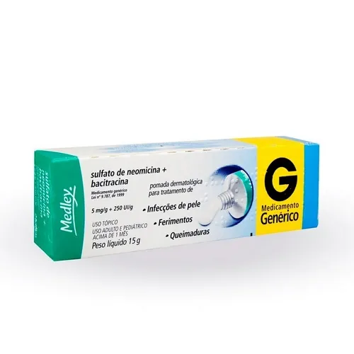 Sulfato De Neomicina + Bacitracina Zíncica Pom 15G Medley