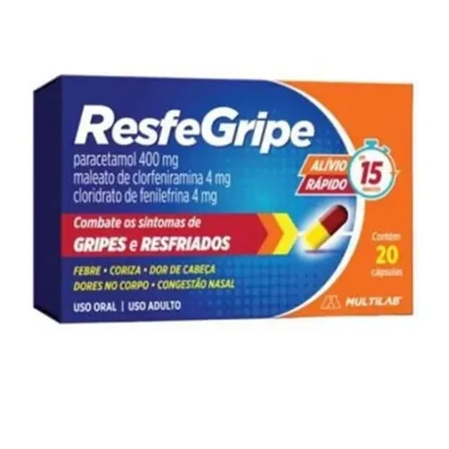 RESFEGRIPE 400MG+4MG+4MG 20CAP