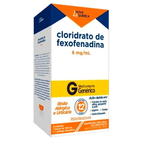 CLORIDRATO DE FEXOFENADINA 6MG/ML LIQ 150ML