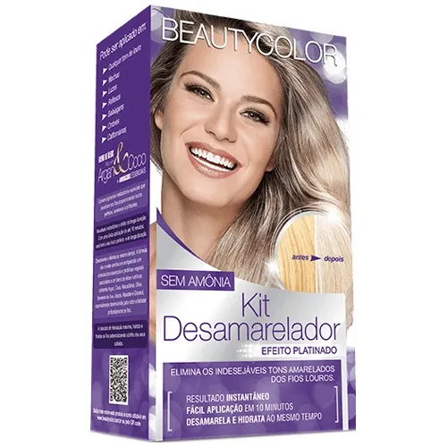 TINTA BEAUTY COLOR DESAMARELADOR EFEITO PLATINADO S/AMONIA KIT 1UN