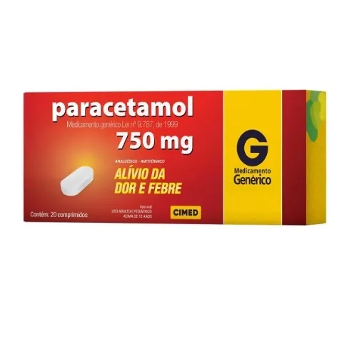 Paracetamol 750Mg 20 Comprimidos Cimed