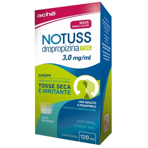 NOTUSS TOSSE SECA XAROPE ADULTO 120ML SABOR MEL 3MG/ML ACHE