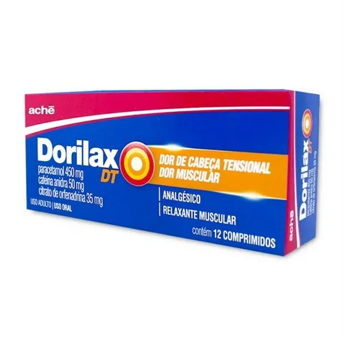 DORILAX DT PARACETAMOL 450MG + CAFEINA ANIDRA 50MG + CITRATO DE ORFENADRINA 35MG 12 COMPRIMIDOS