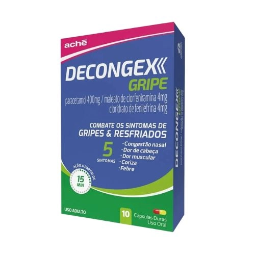 DECONGEX GRIPE 400MG+4MG+4MG 10CAP