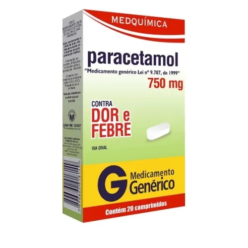 Paracetamol 750Mg 20 Comprimidos Medq