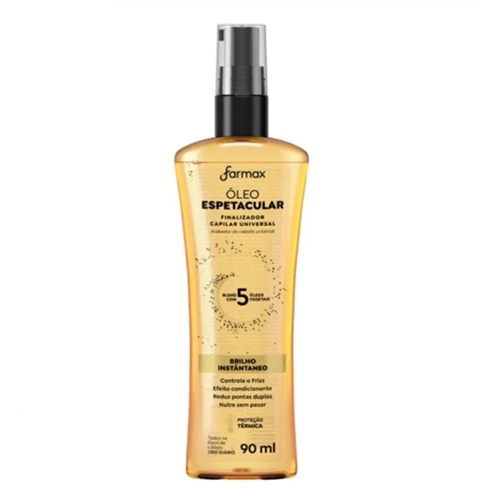 OLEO CAPILAR FARMAX ESPETACULAR BRILHO INSTANTANEO 90ML