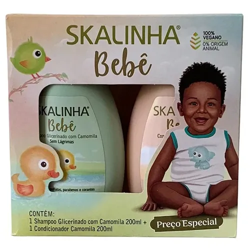 KIT SHAMPOO E CONDICIONADOR SKALINHA BEBE CAMOMILA 200ML