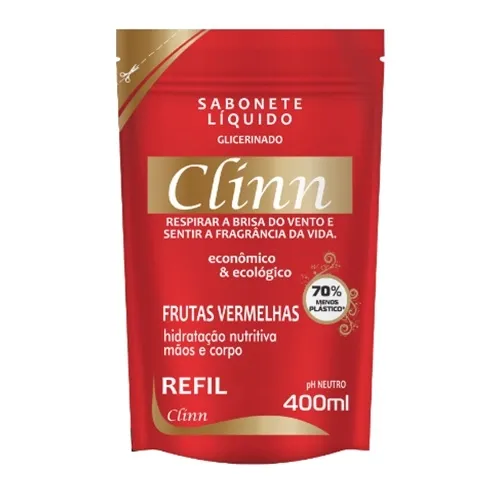 SABONETE LIQ CLINN FRUTAS VERMELHAS REFIL 400ML