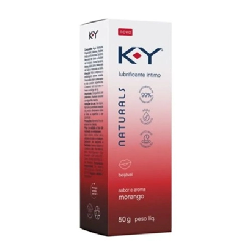 GEL LUBRIFICANTE K-Y NATURALS MORANGO 50G