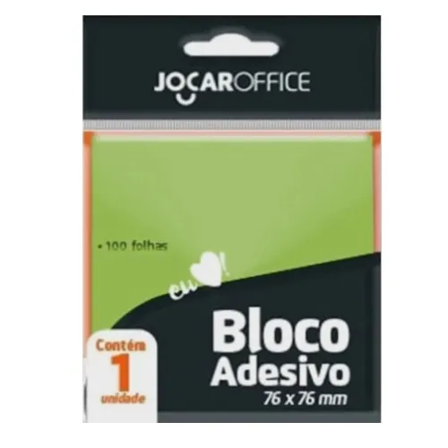 Bloco Adesivo Para Recado Jogar Office - Verde 76X76