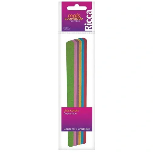 LIXA PARA UNHAS RICCA COLOR C/6