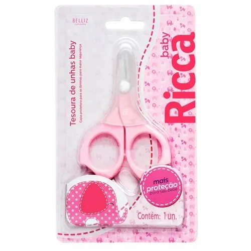 TESOURA RICCA UNHA BABY ROSA 916 1UN