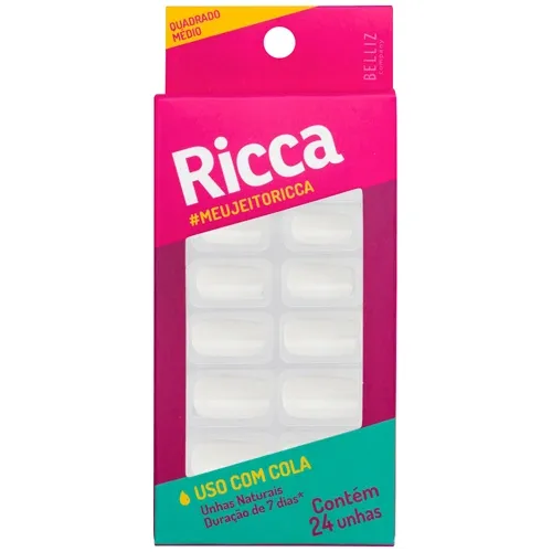 UNHAS POSTICAS RICCA NATURAIS QUADRADO MEDIO 1320 24UN