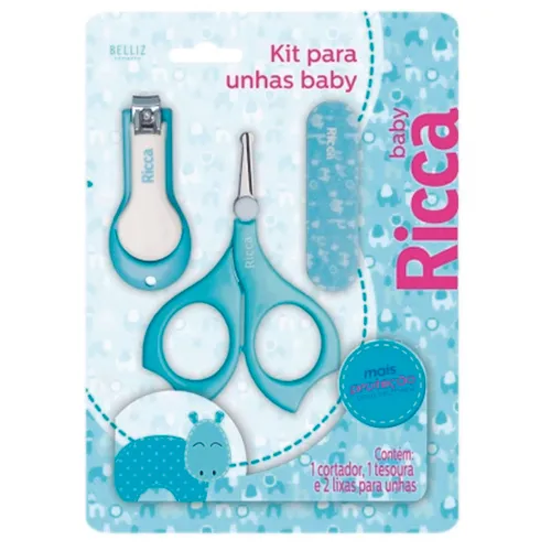 KIT DE MANICURE RICCA BABY COLORS AZUL