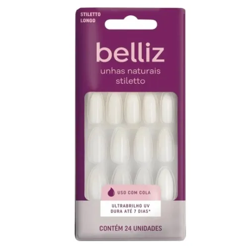 UNHAS POSTICAS BELLIZ NATURAL STILETTO 2312 24UN
