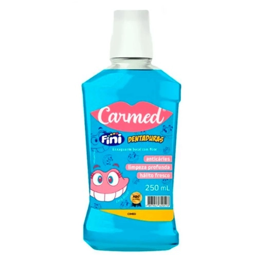 ENXAGUANTE BUCAL CARMED FINI DENTADURAS S/ALCOOL 250ML