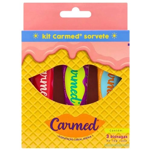 PROTETOR LABIAL CARMED F15 SORVETE 3UN 10G CADA