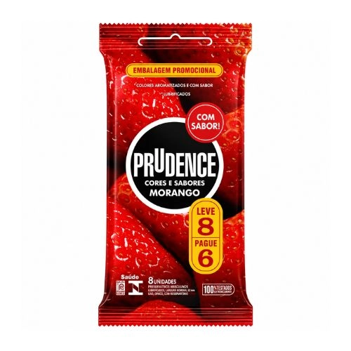 PRESERVATIVO PRUDENCE CORES/SABORES MORANGO P6L8UN