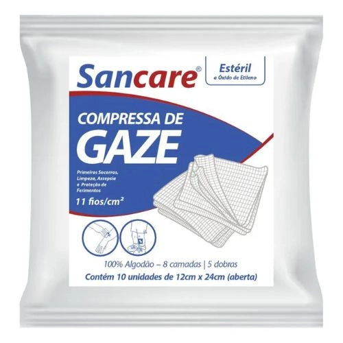 COMPRESSA GAZE SANCARE 11F 12X24 10UN