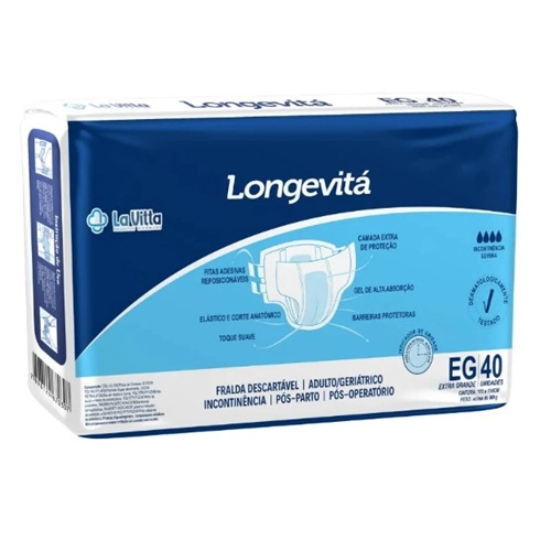 FRALDA LONGEVITA ADULTO EG 40UN