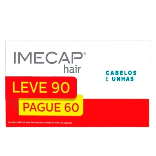 IMECAP HAIR SUPLEMENTO ALIMENTAR LEVE 90 PAGUE 60 CAPSULAS