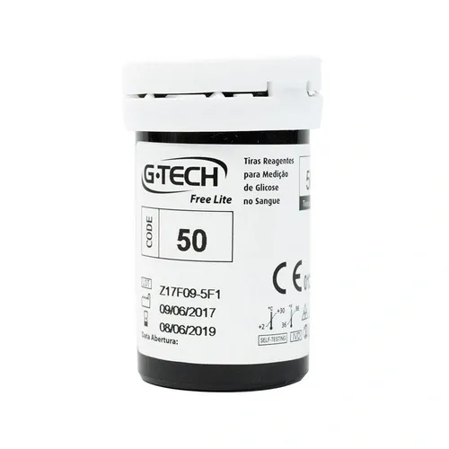 TIRAS PARA TESTE DE GLICOSE G TECH LITE 50UN