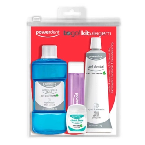 KIT POWERDENT ENX+CR+ESC+FIO DENT VIAGEM 4UN